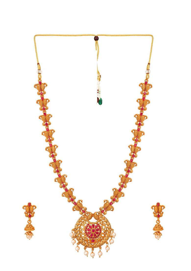 Women Gold Plated Pearls And Kundan Beaded Handcrafted Jewellery Set - Indya