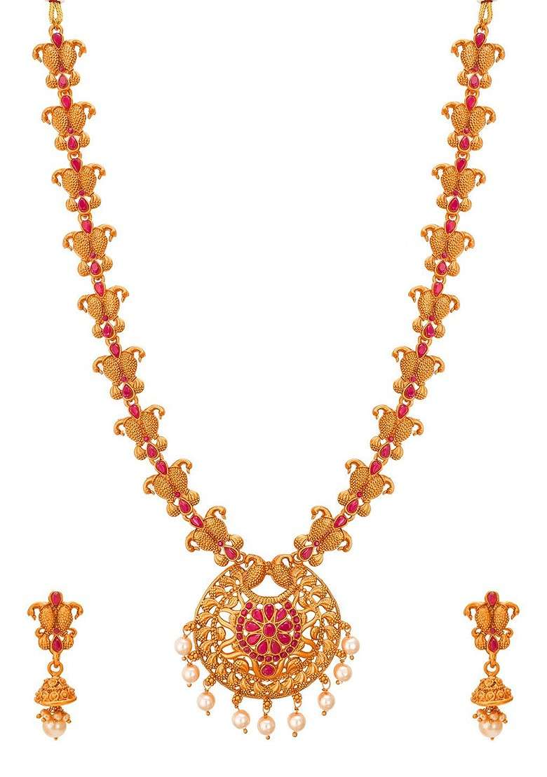 Women Gold Plated Pearls And Kundan Beaded Handcrafted Jewellery Set - Indya