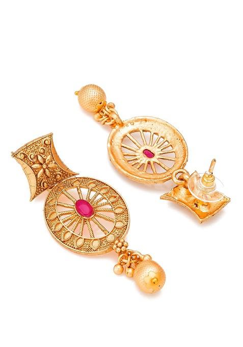 Gold Plated Stone Studded Choker Set