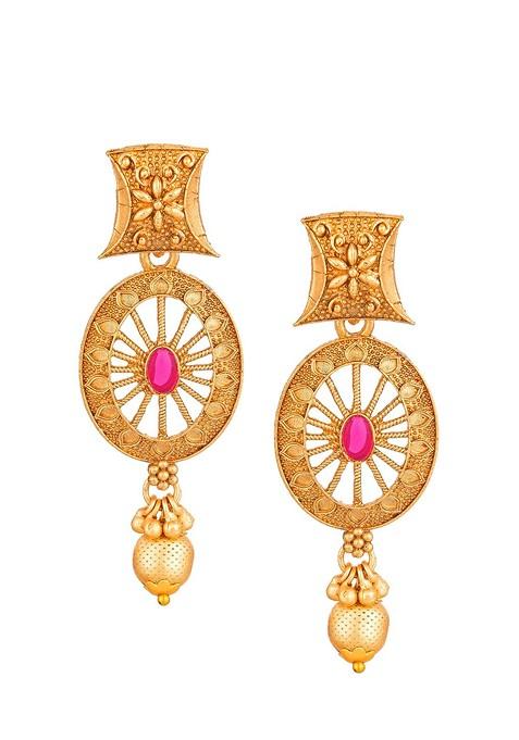 Gold Plated Stone Studded Choker Set