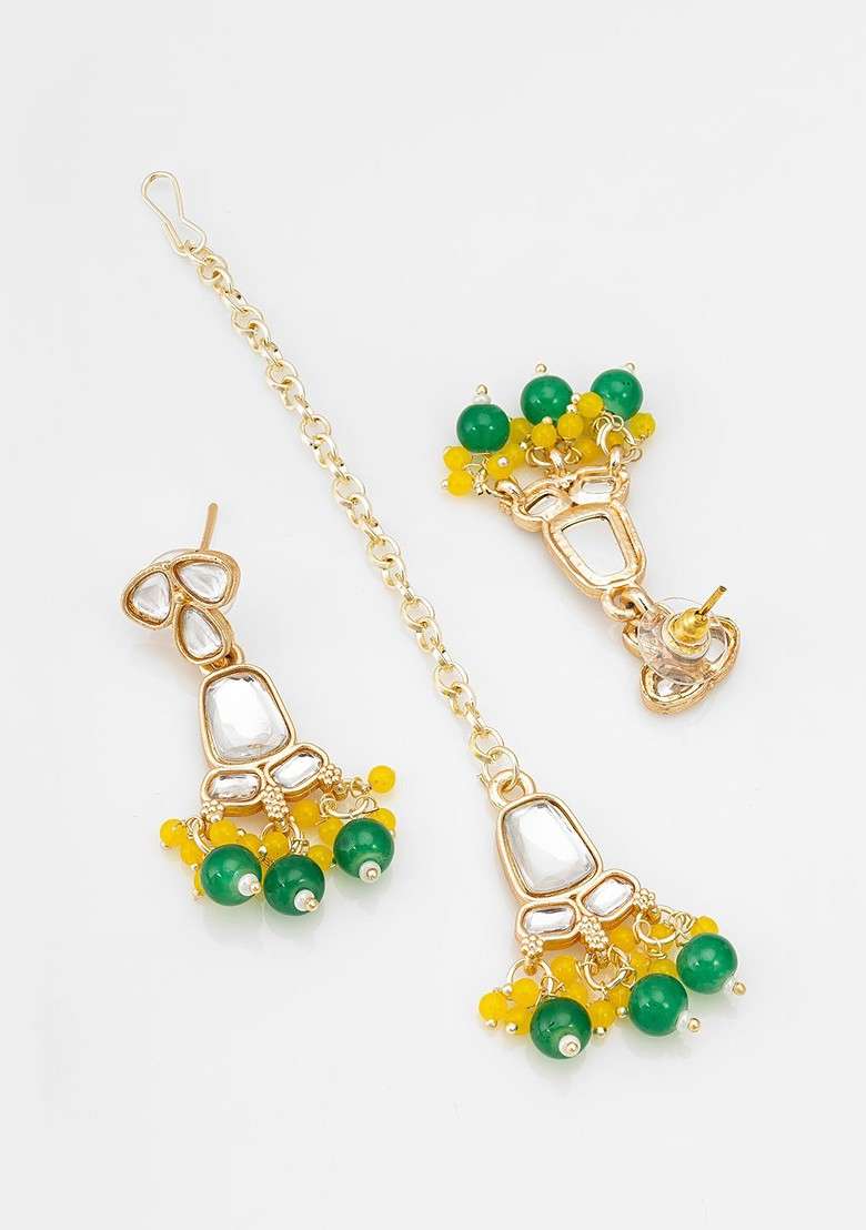 Gold Plated Kundan Studded Jewellery Set - Indya