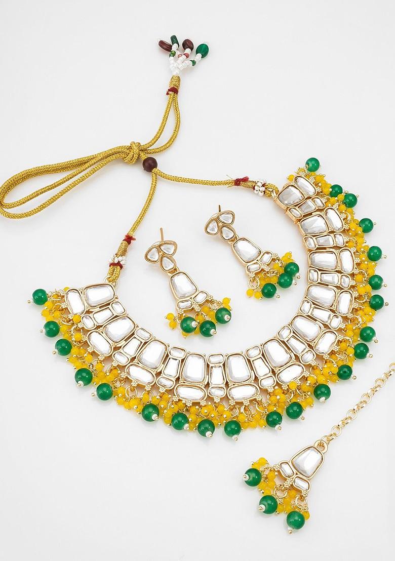 Gold Plated Kundan Studded Jewellery Set