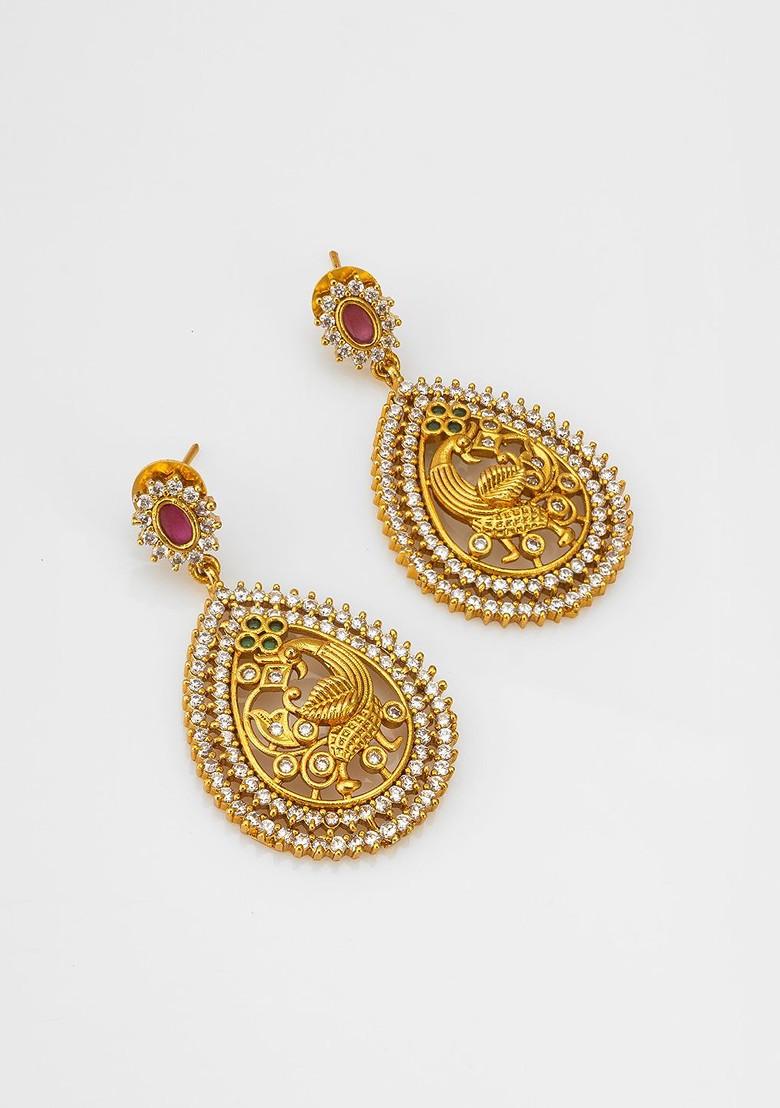 Kundan Studded Temple Jewellery Set