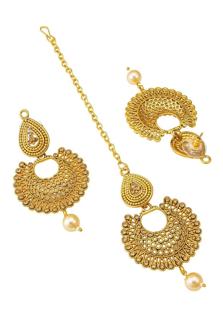 Gold Plated Kundan Studded Jewellery Set