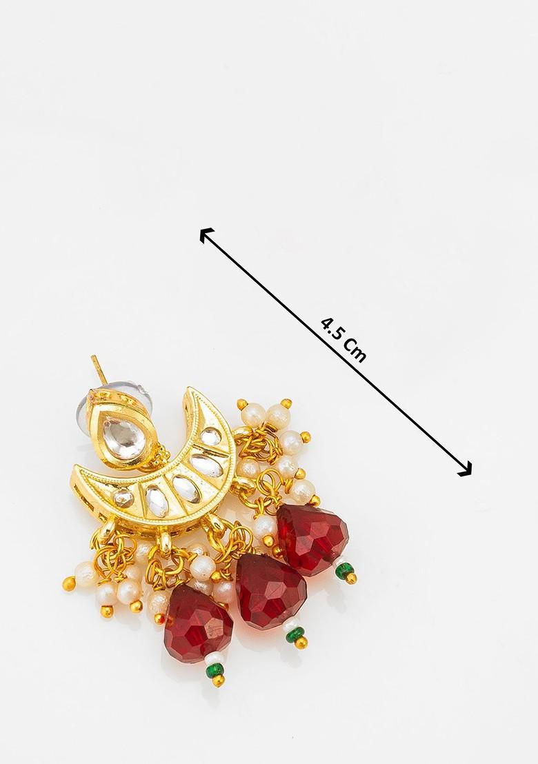 Kundan Stone Studded And Beaded Jewellery Set