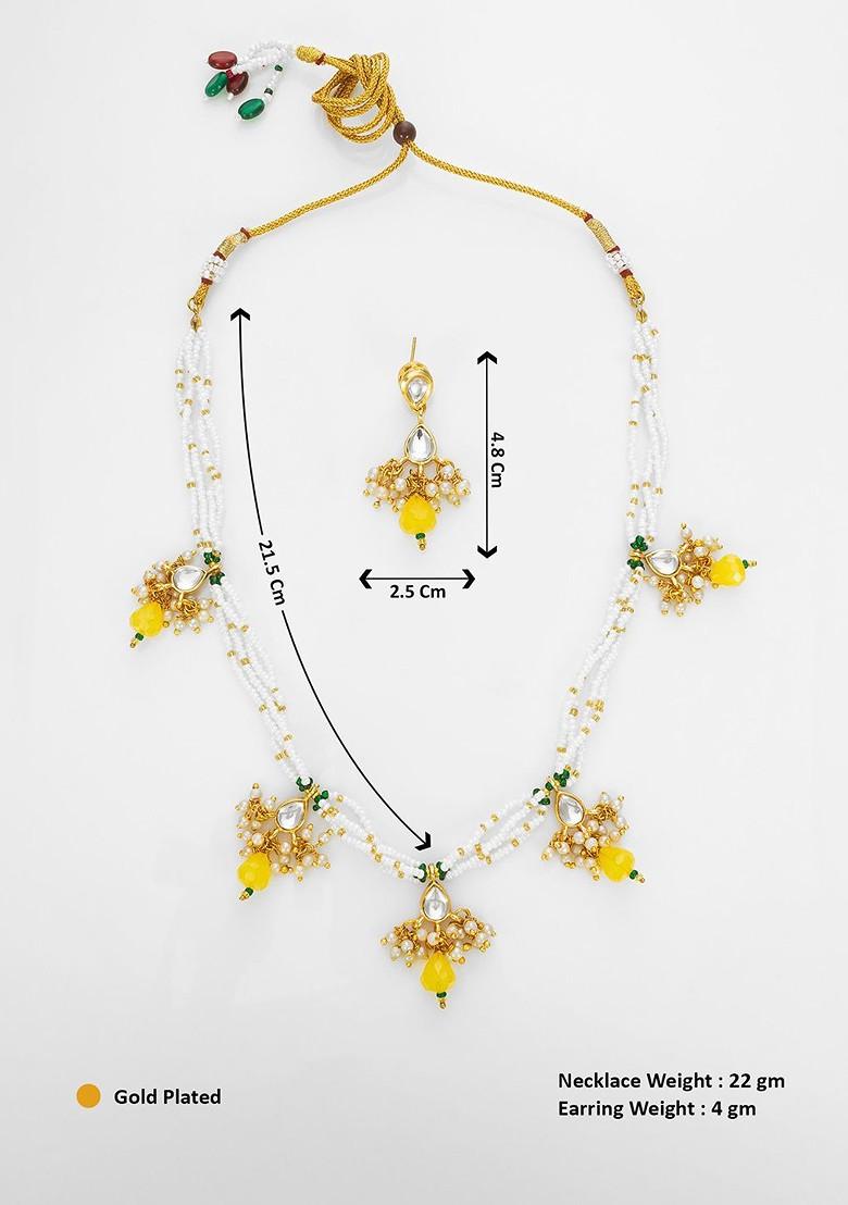 Kundan Studded And Beaded Jewellery Set