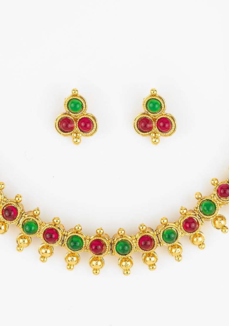 Kundan Studded Jewellery Set - Indya