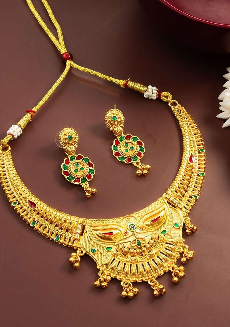 Kundan Studded Jewellery Set - Indya