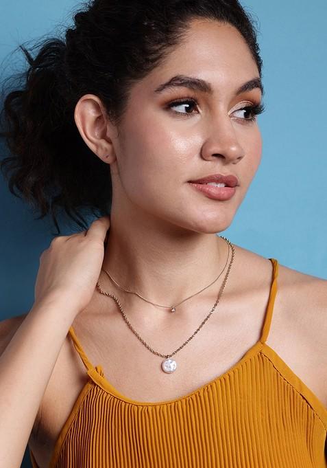 Gold Plated White Stone Studded And Pearl Beaded Handcrafted Jewellery Set