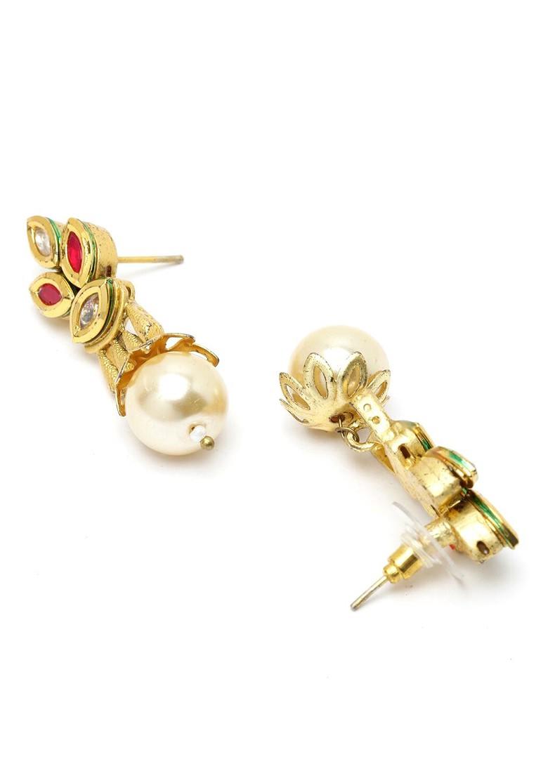 Blue Gold Plated Artificial Stone Studded Choker Jewellery Set