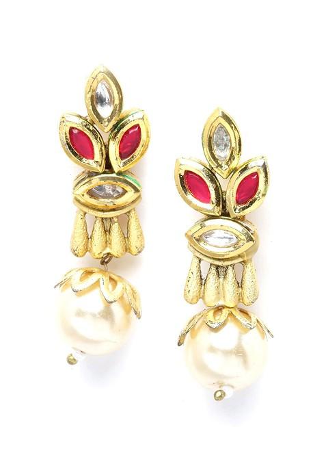 Blue Gold Plated Artificial Stone Studded Choker Jewellery Set