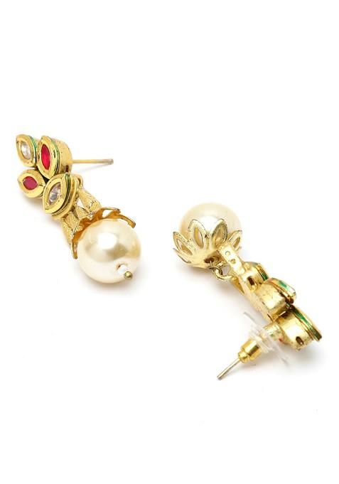 Blue Gold Plated Artificial Stone Studded Choker Jewellery Set