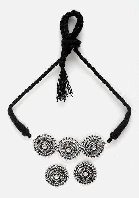 Silver Silver Plated Artificial Beads Jewellery Set