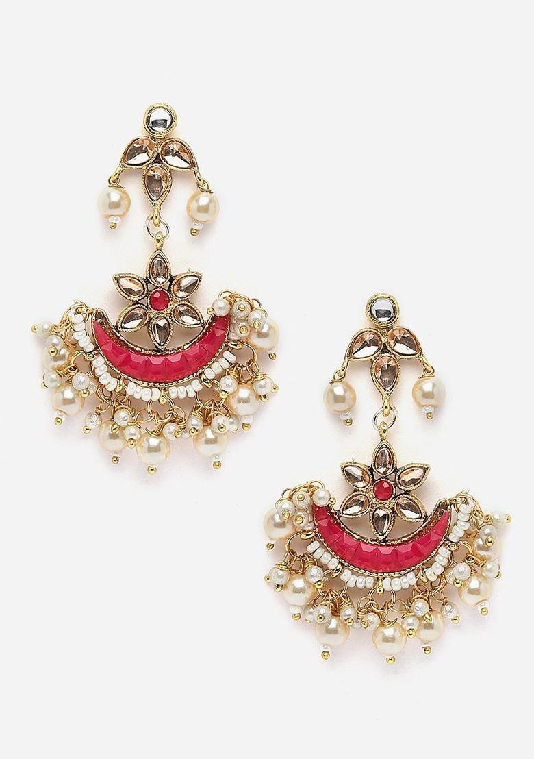 Gold Plated Stones And Beads Studded 2 In 1 Reversible Jewellery Set