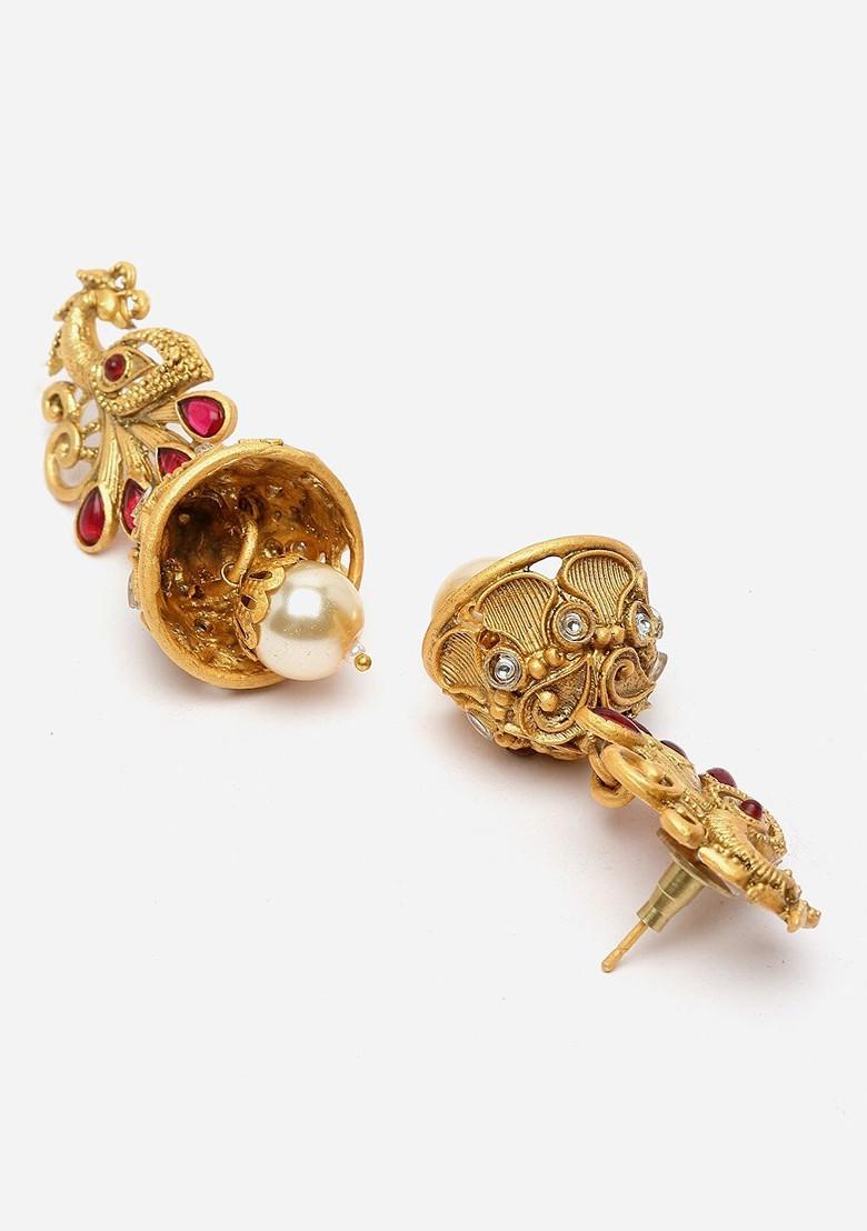 Gold Plated Artificial Stones And Beads Jewellery Set