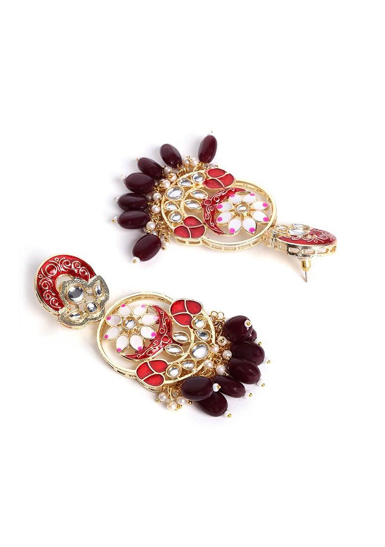 Gold Plated Kundan Stone Studded Jewellery Set