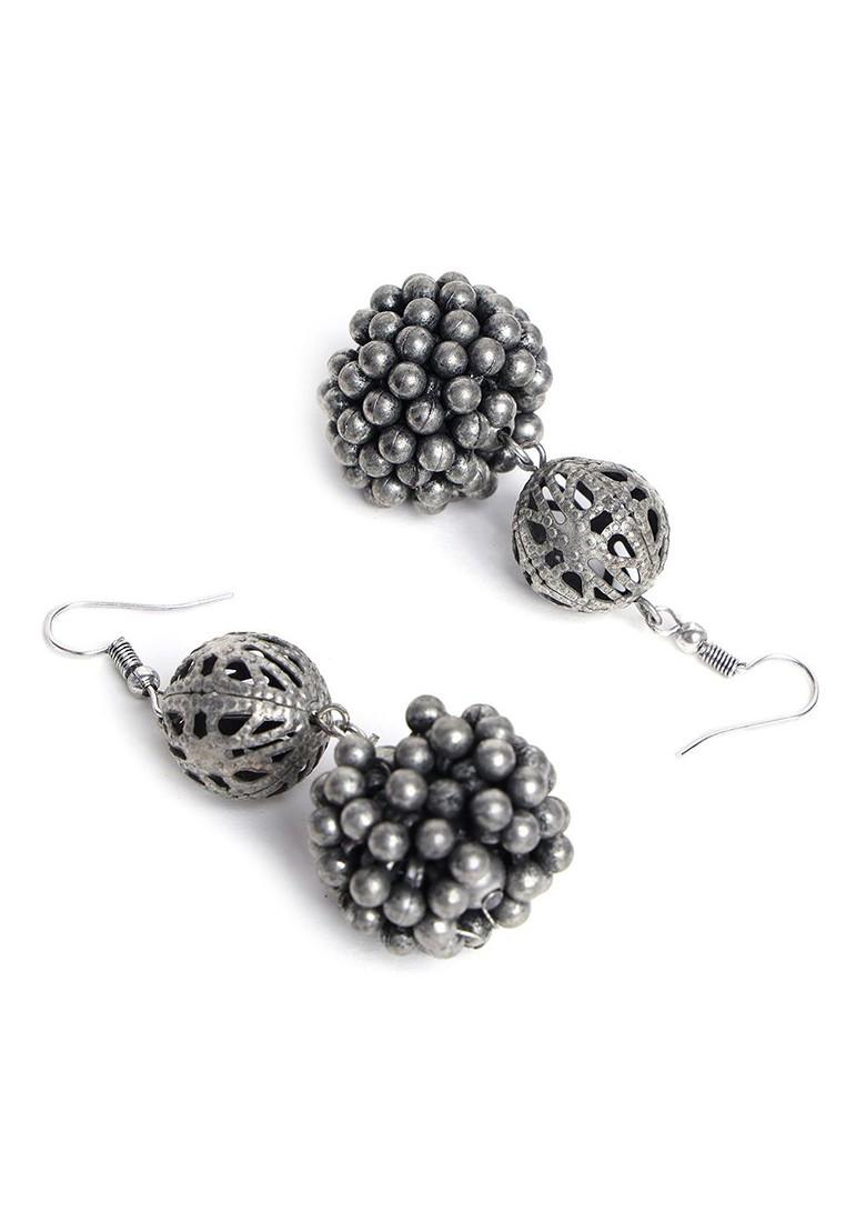 Silver Silver Plated Beads Beaded Jewellery Set