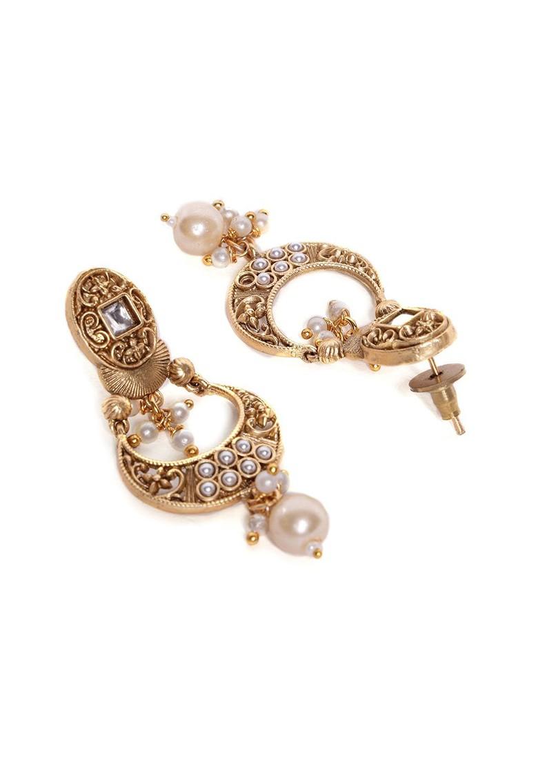 Gold Plated Kundan Studded Jewellery Set