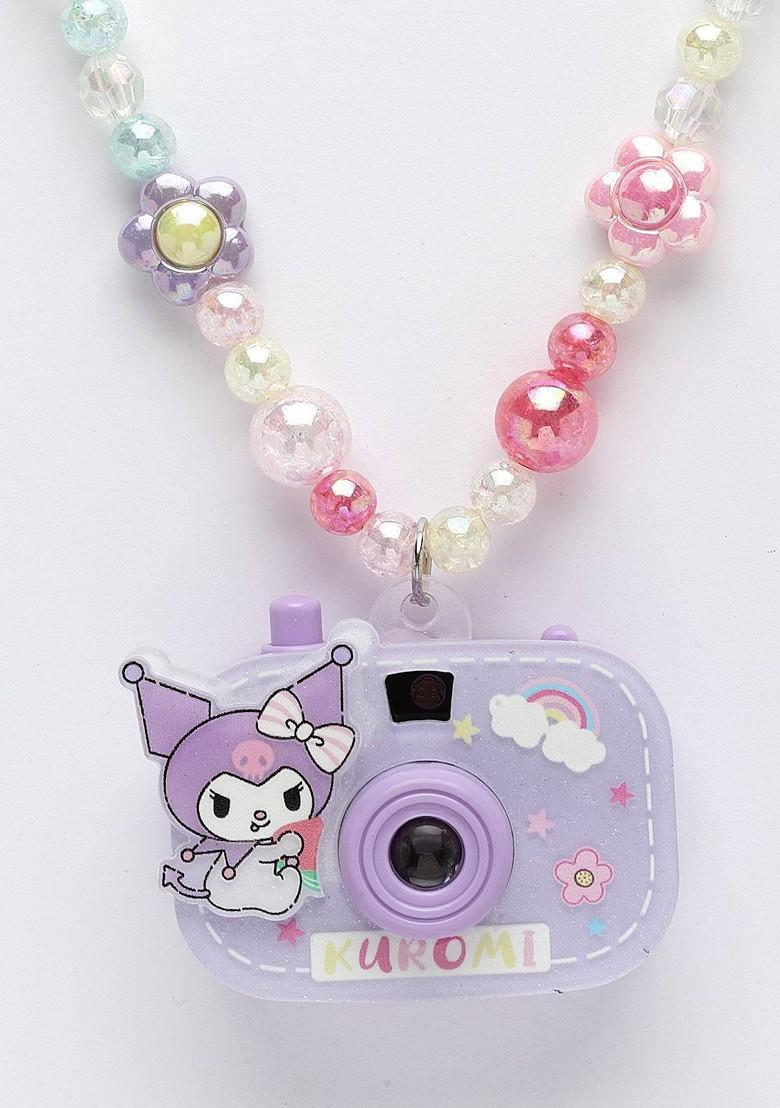 Blue Mini Camera Beaded Necklace With Bracelet