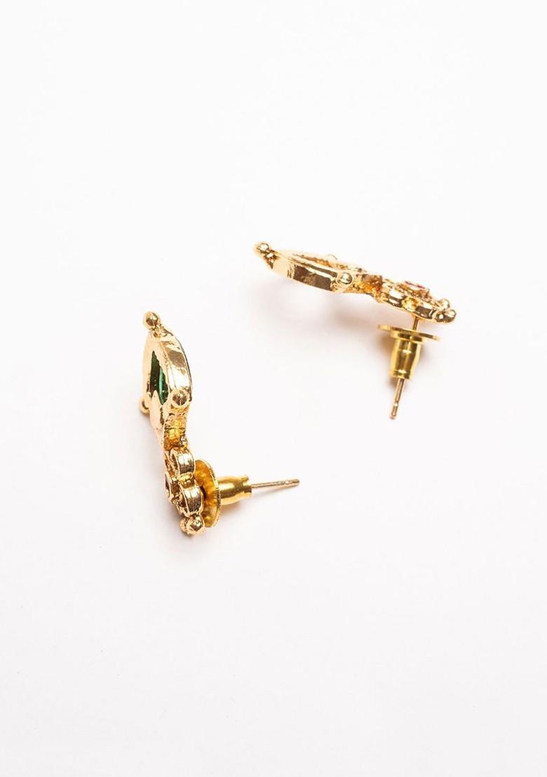 Gold Plated Artificial Stones Studded Jewellery Set