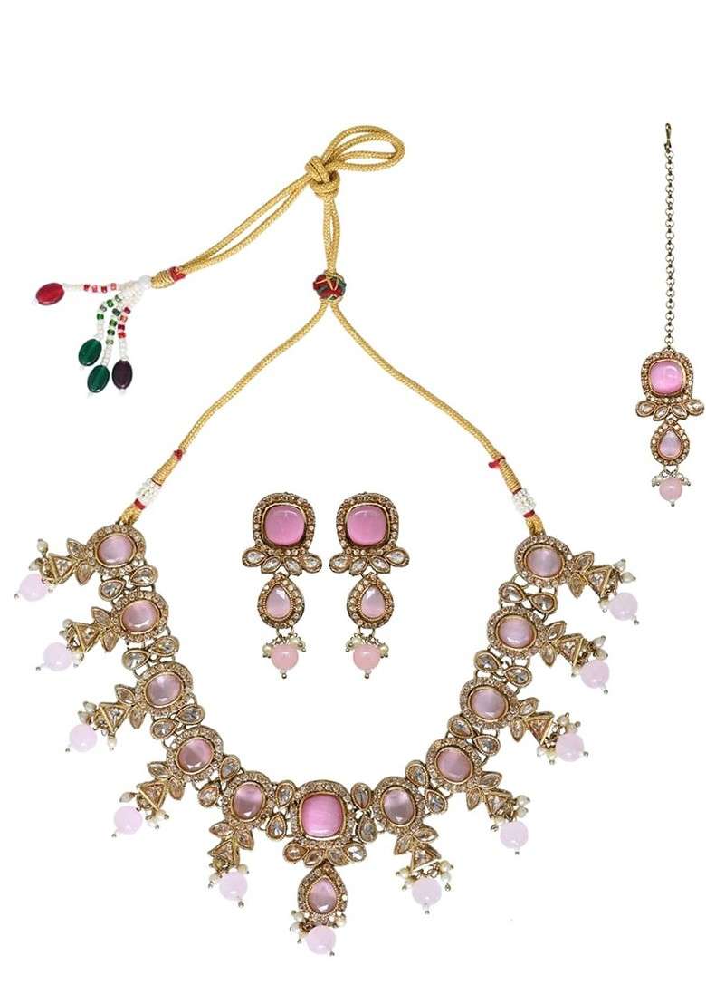Gold Plated Ad Jewellery Set - Indya