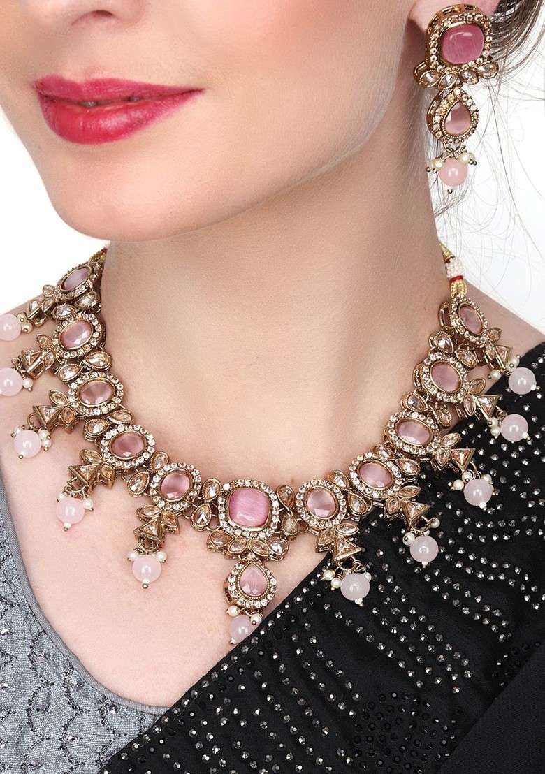 Gold Plated Ad Jewellery Set - Indya