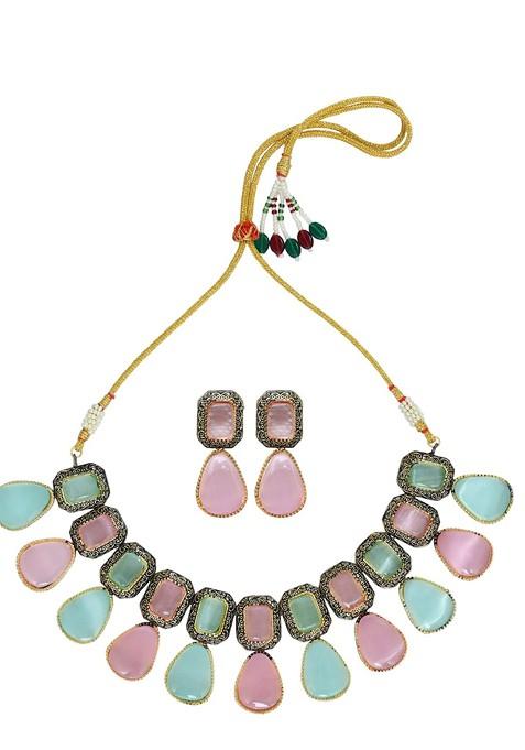 Gold Plated Stones Studded Jewellery Set