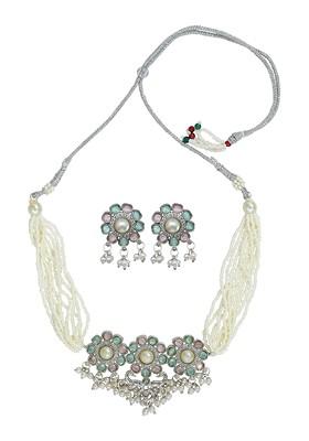 Gold Plated Pearls Bedded Jewellery Set