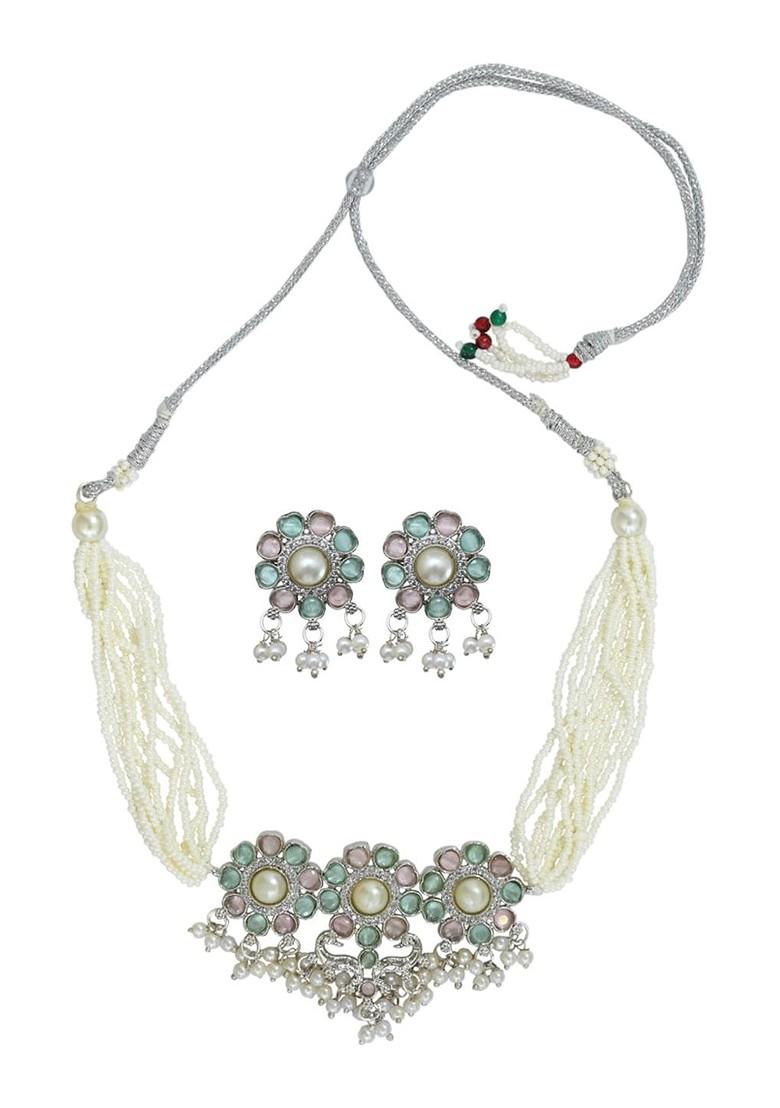 Gold Plated Pearls Bedded Jewellery Set