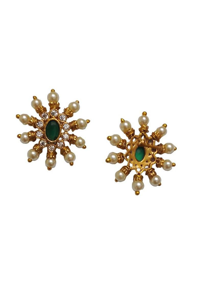 Gold Plated American Diamond Studded Jewellery Set