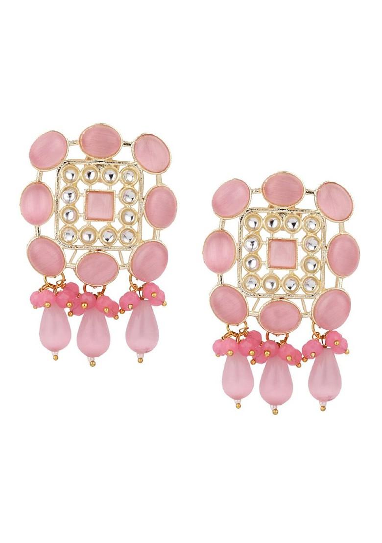 Gold Plated Kundan Studded And Beaded Jewellery Set