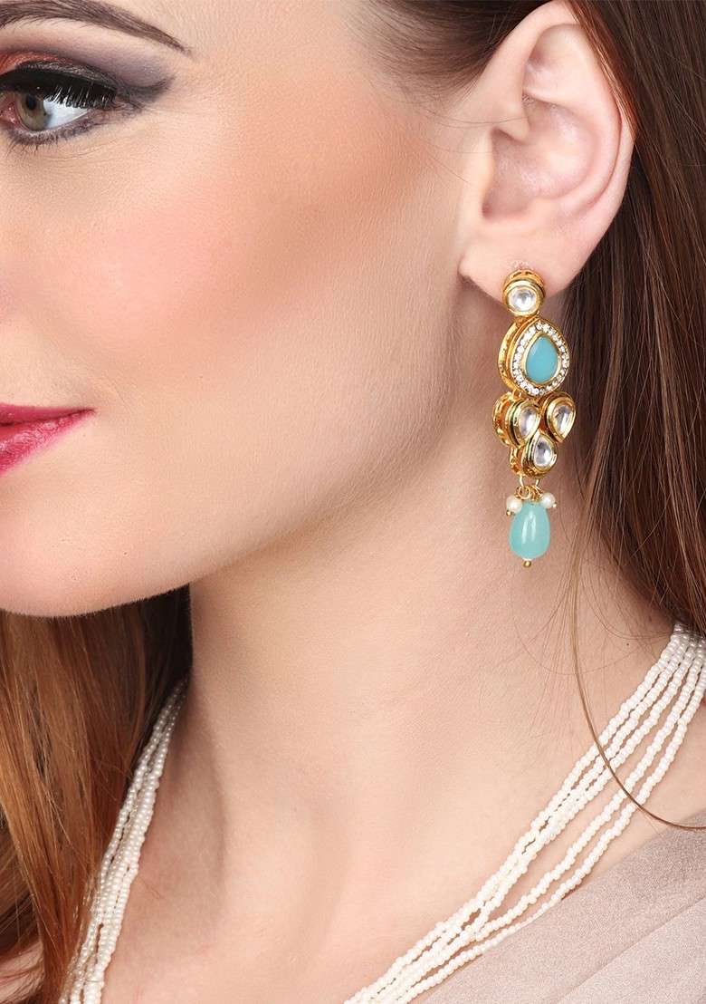 Gold Plated Kundan Studded Jewellery Set - Indya
