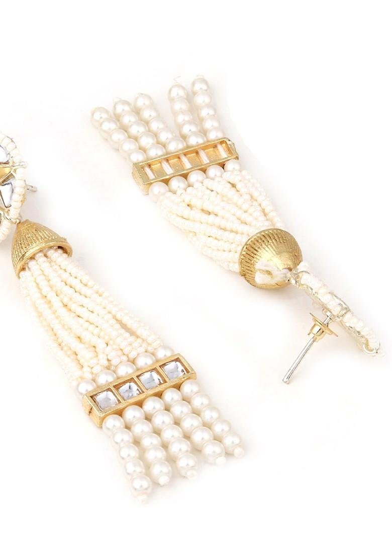 Gold Plated Kundan Studded And Beaded Jewellery Set