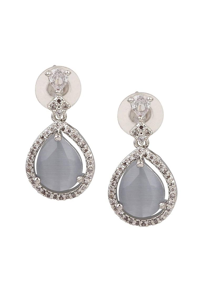 Silver Plated Cubic Zirconia Studded Necklace Set