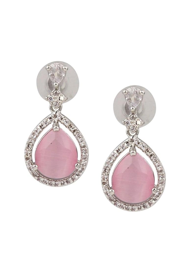 Silver Plated Cubic Zirconia Studded Necklace Set