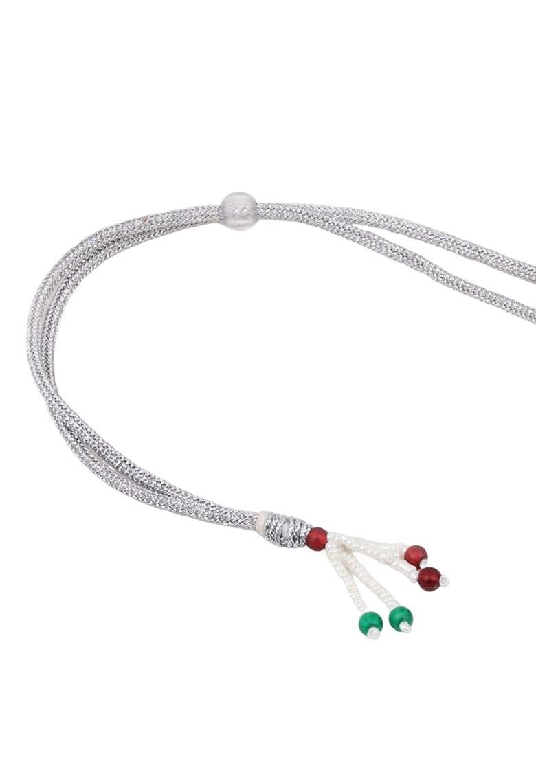Silver Plated Cz Studded Jewellery Set - Indya