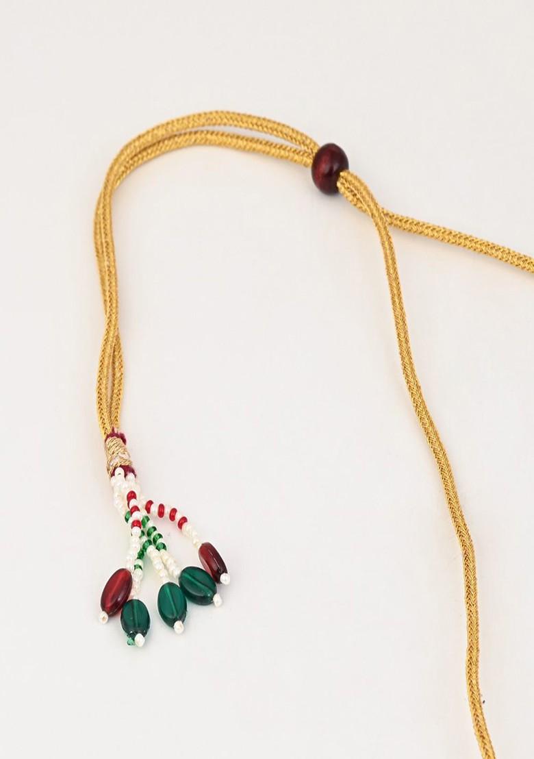 Gold Plated Kundan Studded And Beaded Jewellery Set