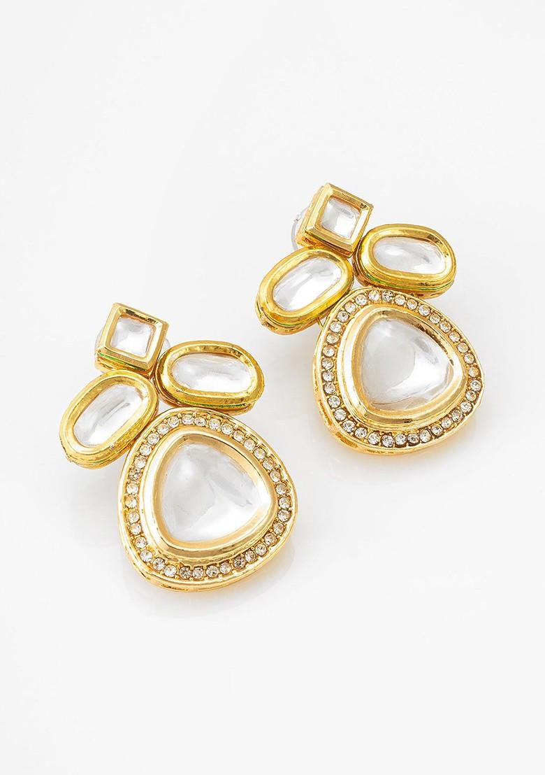 Gold Plated Kundan Studded And Beaded Jewellery Set