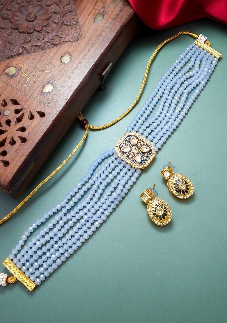Stone Studded And Beaded Jewellery Set