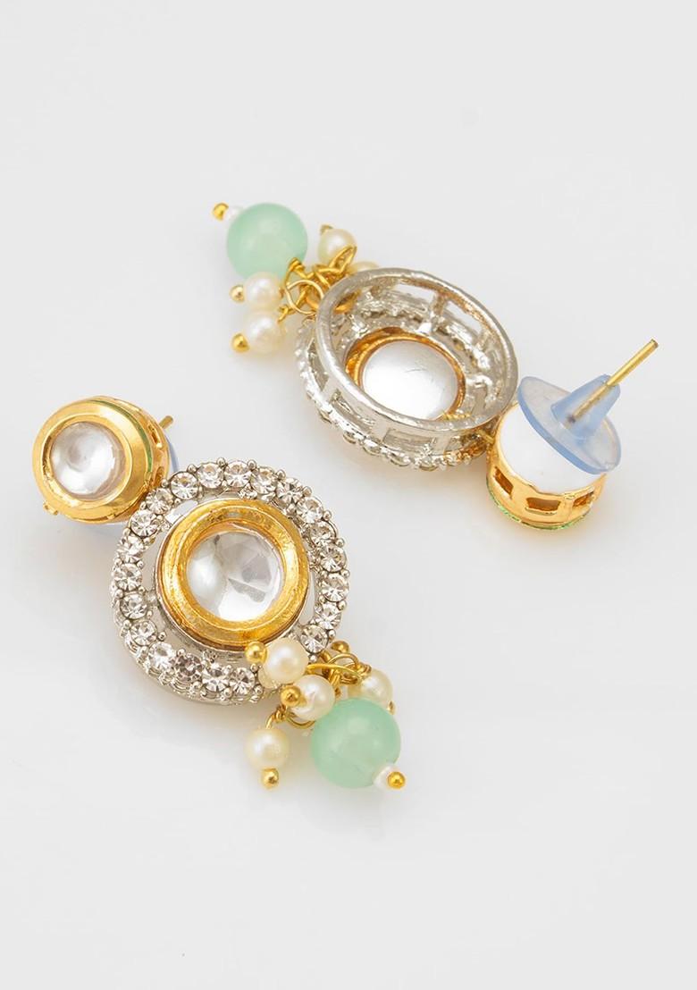 Gold Plated Kundan Studded And Beaded Jewellery Set