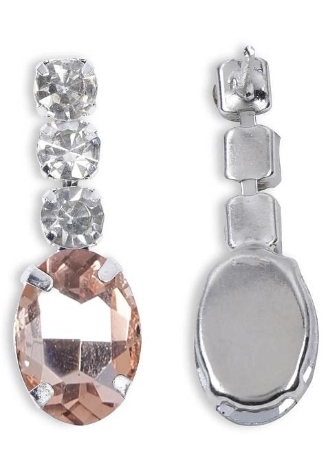 Peach 3 Oval Stone Ad Necklace For Women