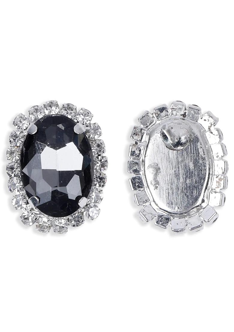 Black 9 Round Stone Ad Necklace Set For Women