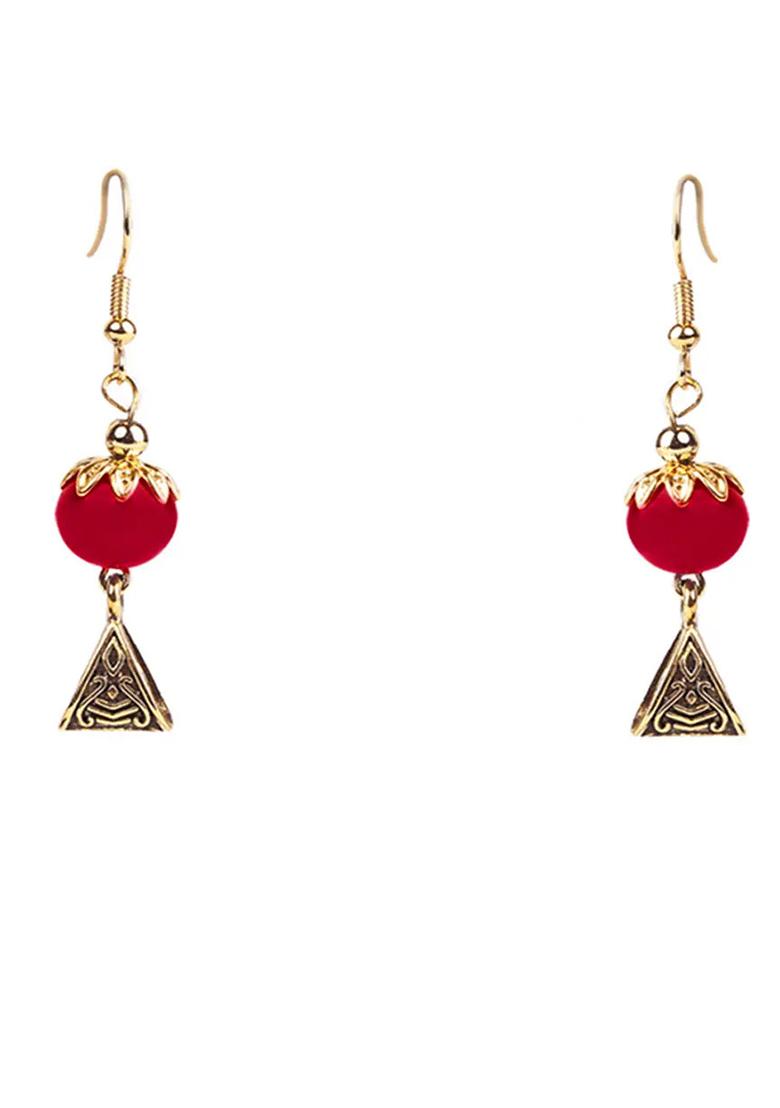 Multi And Triangle Beads Radha Krishna Pendant Necklace For Women