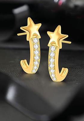 Gold Plated Gold Plated Stone Studded Earrings With Nose Rings