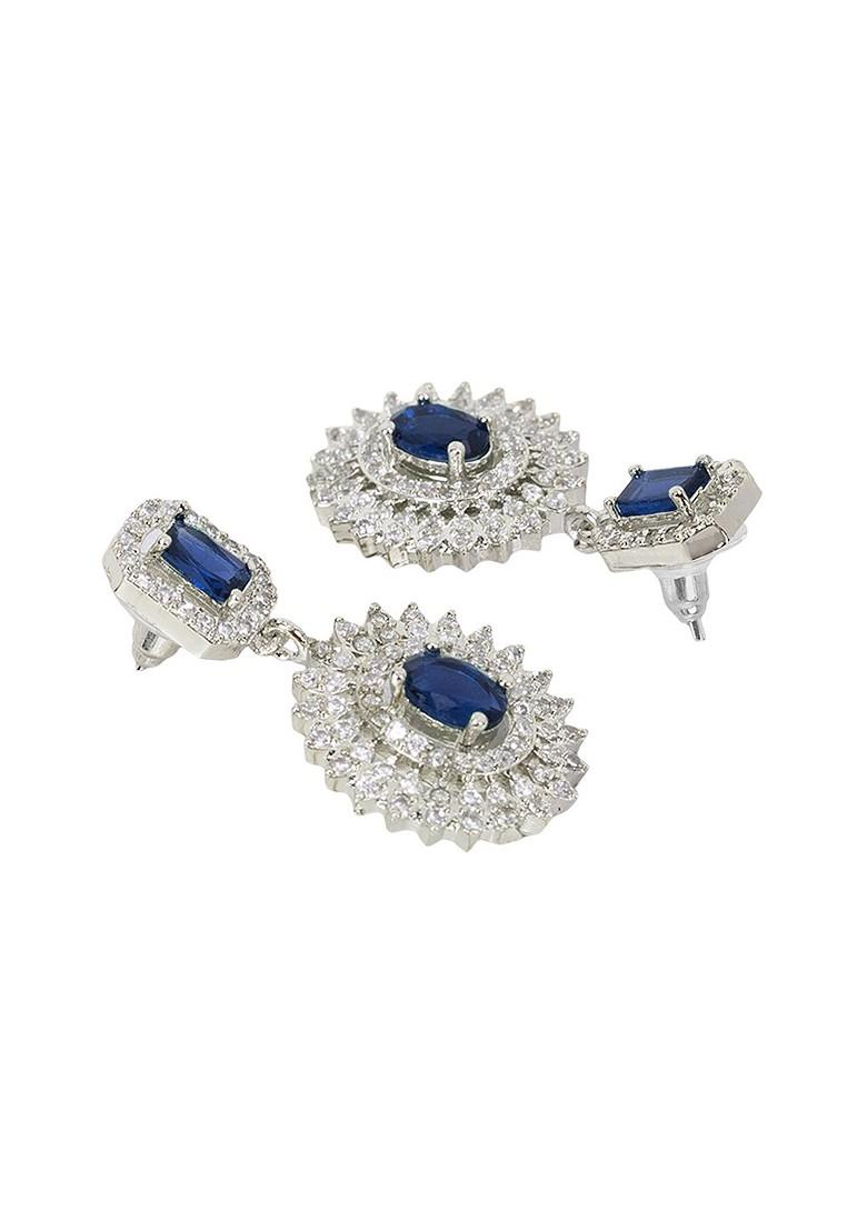 Silver Plated American Diamond Studded Jewellery Set