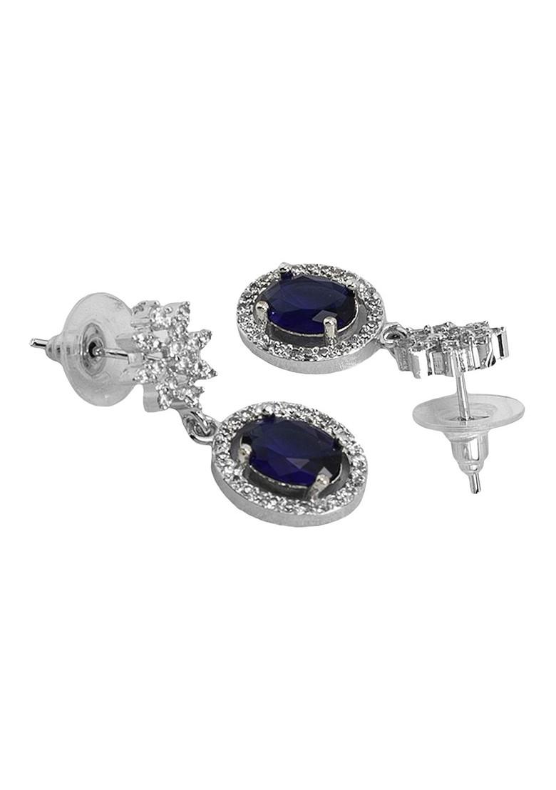 Silver Plated American Diamond Studded Jewellery Set