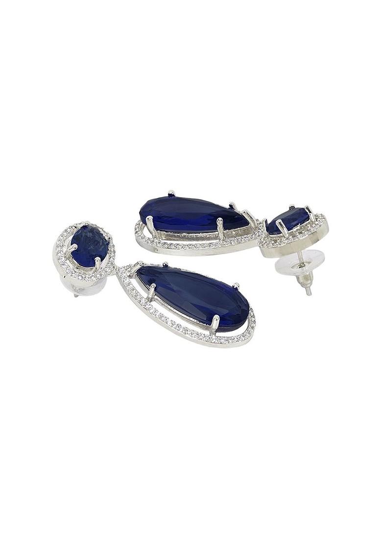 Silver Plated American Diamond Studded Jewellery Set