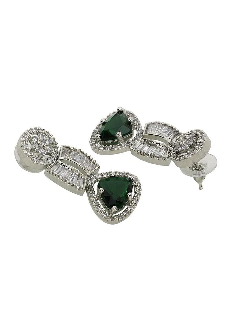 Silver Plated American Diamond Studded Jewellery Set