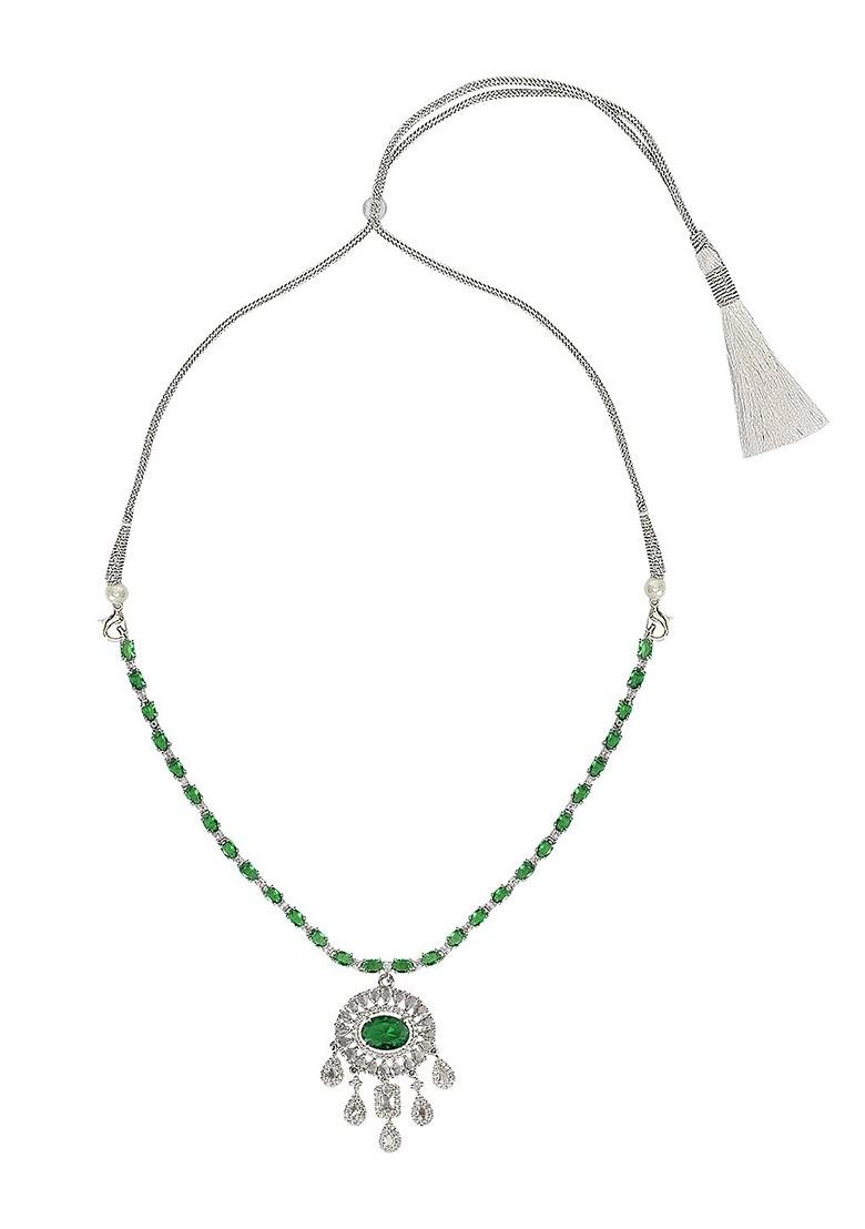 Silver Plated American Diamond Jewellery Set