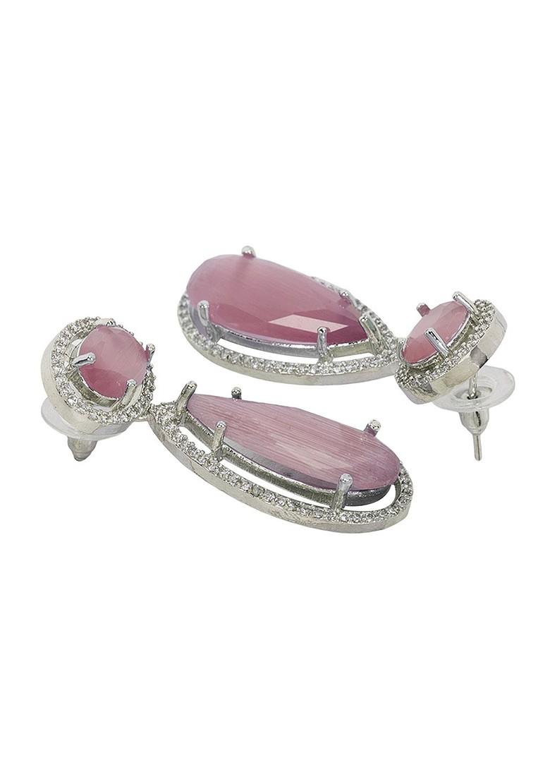 Silver Plated American Diamond Studded Jewellery Set